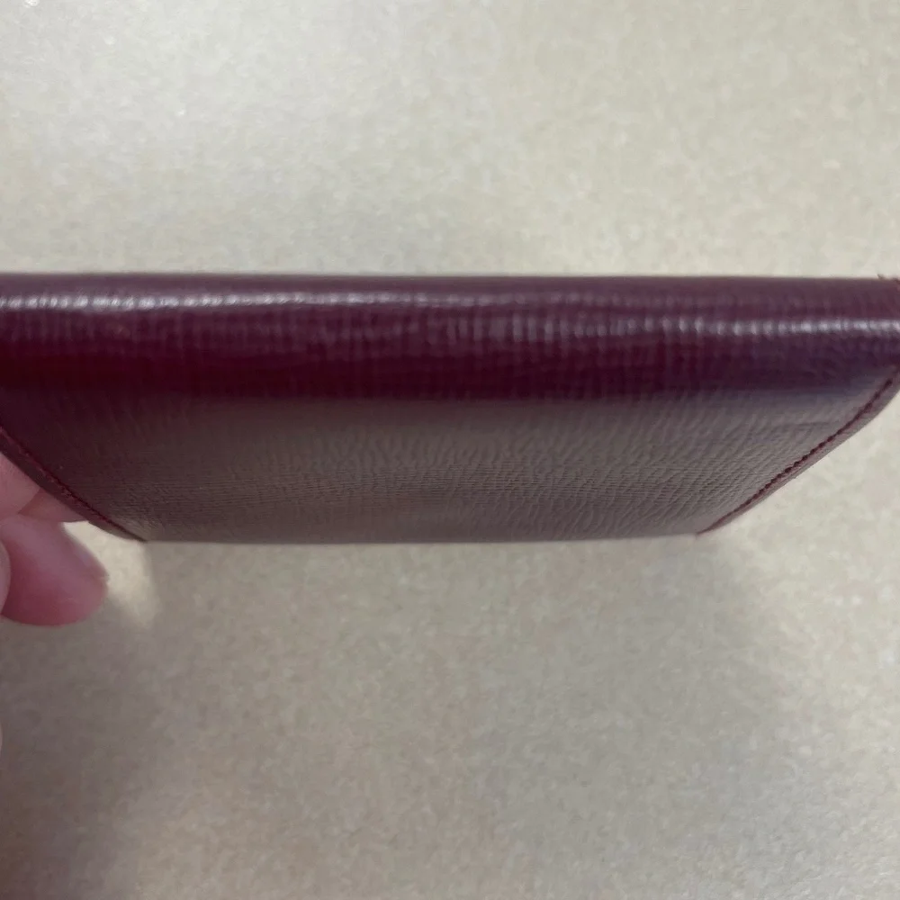 Cartier Vintage Must Line Coin Case Leather Wallet - Bordeaux - Preowned
